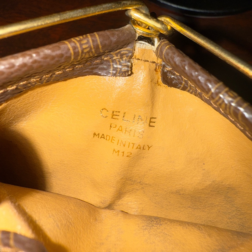 Celine Macadam Triangular Brown Leather Coin Purse COA EUC - Picture 5 of 16
